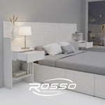 Respaldo regulable con mesa de luz integrada Venecia ambientado